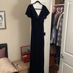 Small Navy Blue Velvet Dress